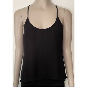 Ambiance Apparel Black High Low Embroidered Tank